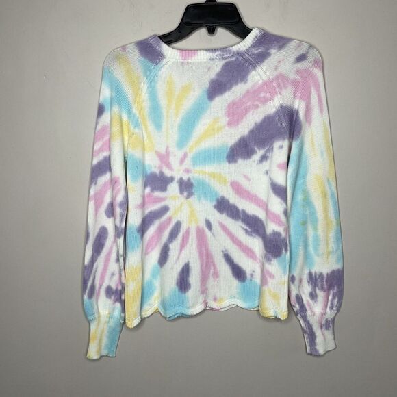 DESIGN 365 Sweater Women XS Tie-Dye Pullover NEW Pink Purple Yellow Cotton Blend - Picture 4 of 8
